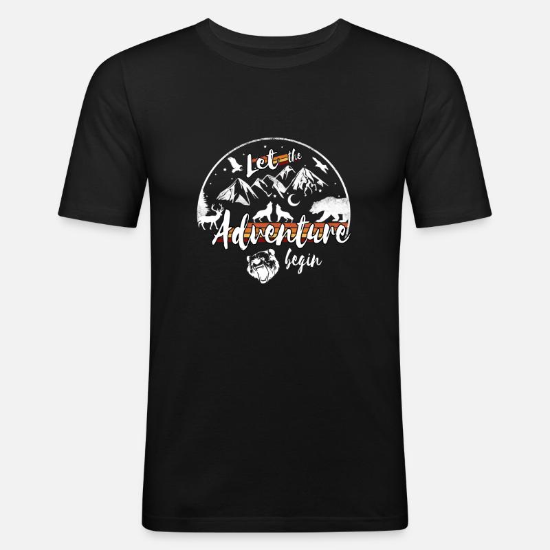 Möge das Abenteuer beginnen - Männer Slim Fit T-Shirt - Schwarz