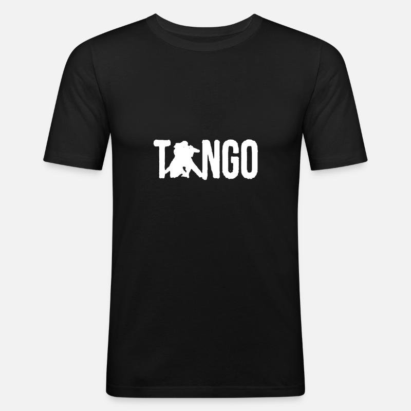 Tango-Logo - Männer Slim Fit T-Shirt - Schwarz