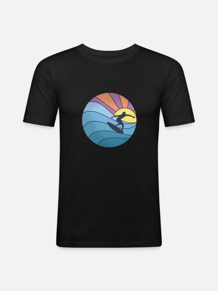 Sun sea surfing - Men's Slim Fit T-Shirt - black