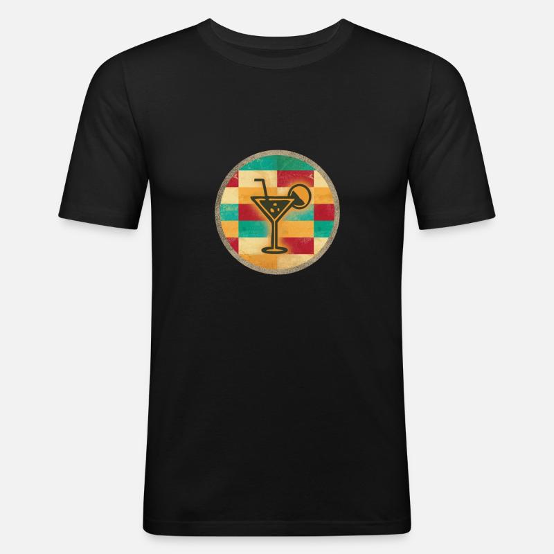 Sommer - Männer Slim Fit T-Shirt - Schwarz