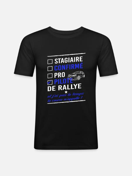 Pilote de rallye - T-shirt près du corps Homme - noir
