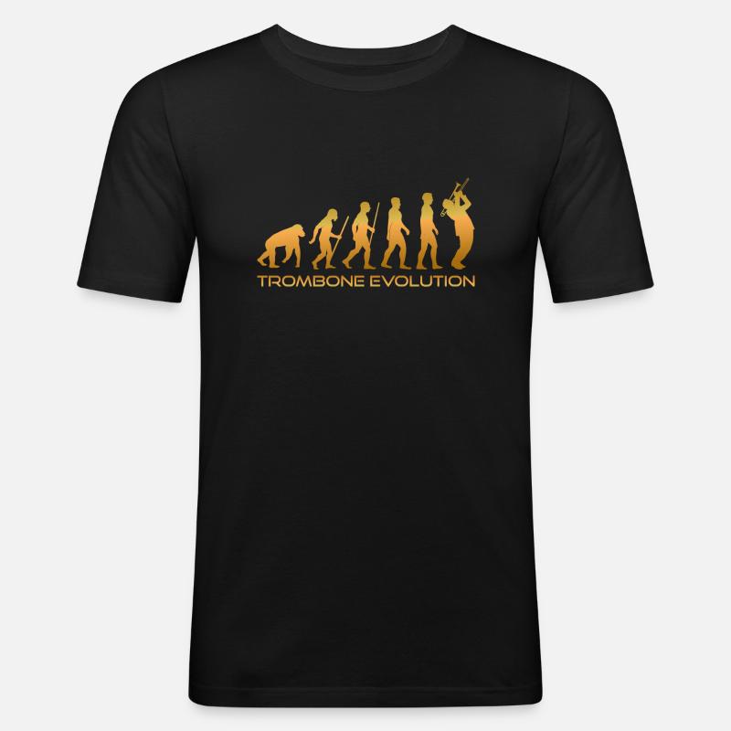 Évolution du trombone - T-shirt près du corps Homme - noir