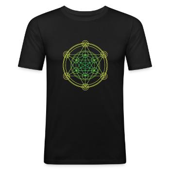 Merkaba Sacred Geometry - Men's Slim Fit T-Shirt - black - Front - Nik (191cm)