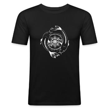 Ying Yang Fish - Men's Slim Fit T-Shirt - black - Front - Nik (191cm)