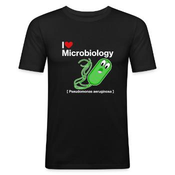 J'adore la microbiologie - T-shirt près du corps Homme - noir - Devant - Nik (191cm)