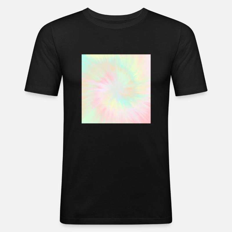 Tie Dye Pastell Tie Dye - Männer Slim Fit T-Shirt - Schwarz