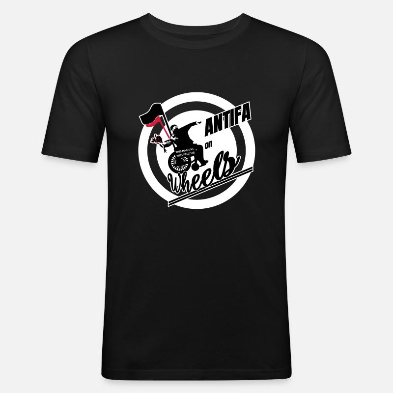 Antifa on Wheels - Men's Slim Fit T-Shirt - black