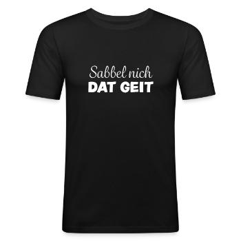 Norddeutschland norddeutsch Plattdeutsch Sprüche - Männer Slim Fit T-Shirt - Schwarz - Vorne - Nik (191cm)