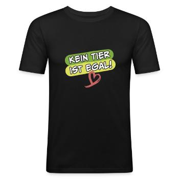 Kein Tier ist egal Tierschützer Tierschutz - Männer Slim Fit T-Shirt - Schwarz - Vorne - Nik (191cm)