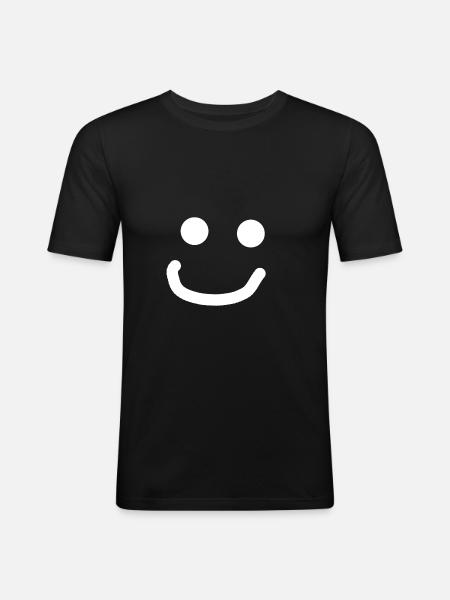 Smiling Smyler :) White - Men's Slim Fit T-Shirt - black