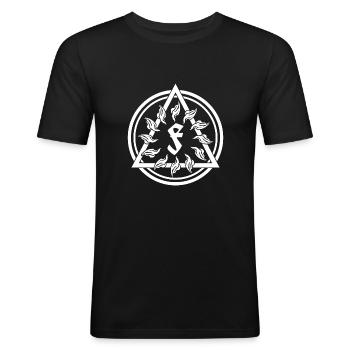 FEUER - Materia Prima - Alchemisches Magnus Opus - Männer Slim Fit T-Shirt - Schwarz - Vorne - Nik (191cm)