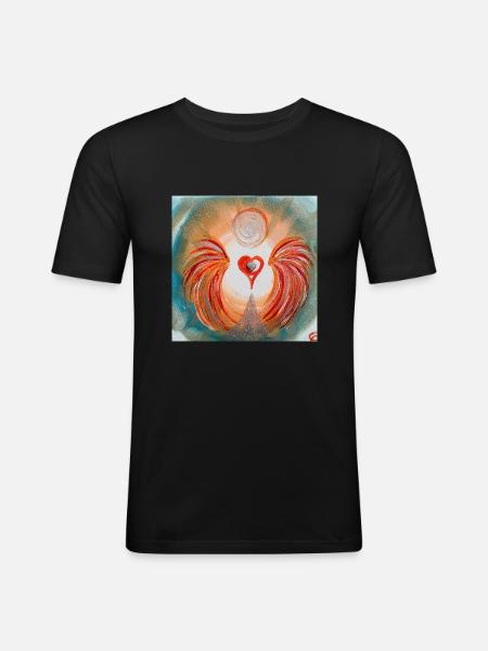 Heart Angel of Willpower - Men's Slim Fit T-Shirt - black