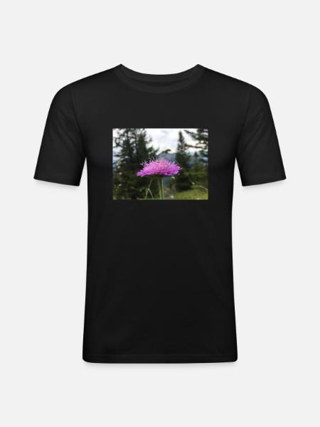 Frühling Blümchen - Männer Slim Fit T-Shirt - Schwarz