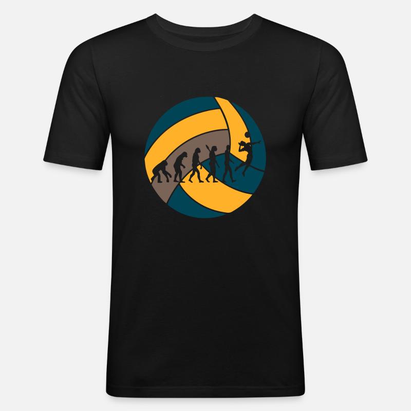 Volleyball evolution Ball Geschenk Spieler - Männer Slim Fit T-Shirt - Schwarz