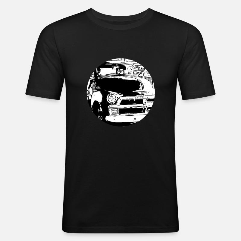 Auto - Männer Slim Fit T-Shirt - Schwarz