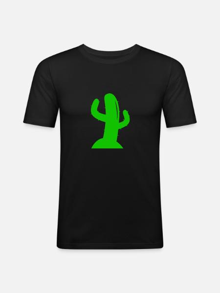 Cactus - Men's Slim Fit T-Shirt - black