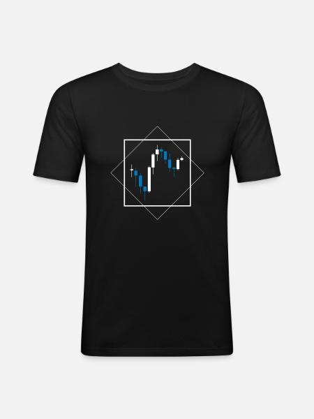 Trading Chart - Männer Slim Fit T-Shirt - Schwarz