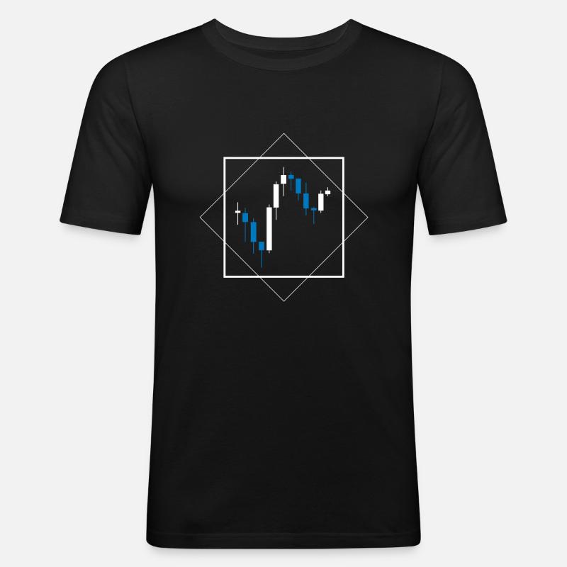 Trading Chart - Männer Slim Fit T-Shirt - Schwarz