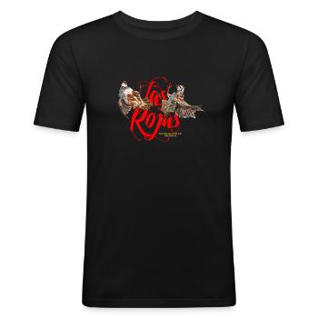 las rojas - T-shirt près du corps Homme - noir - Devant - Nik (191cm)