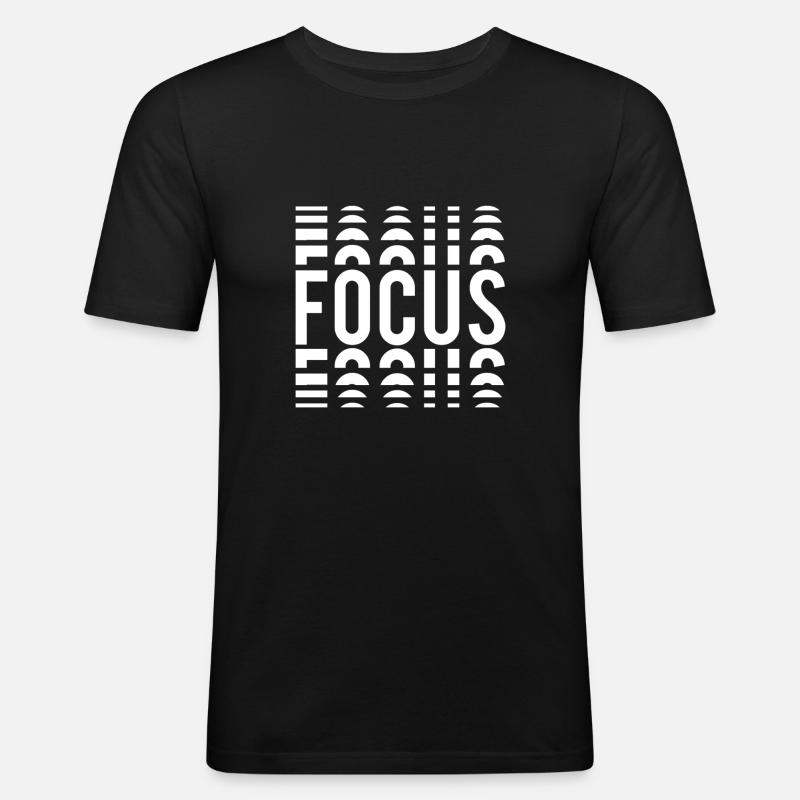 Fokus - Männer Slim Fit T-Shirt - Schwarz