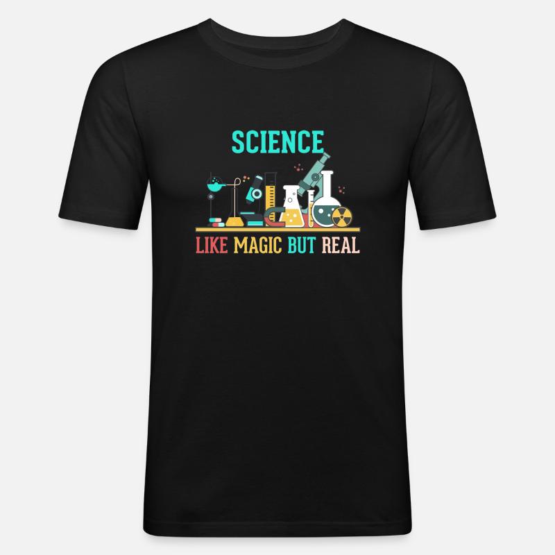 SCIENCE - LIKE MAGIC BUT REAL - Männer Slim Fit T-Shirt - Schwarz