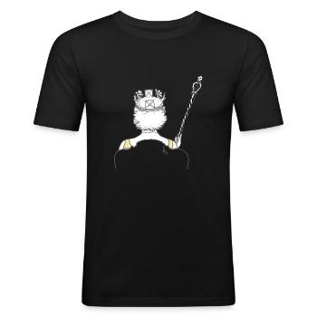 The Queen with Zepter - Men's Slim Fit T-Shirt - black - Front - Nik (191cm)