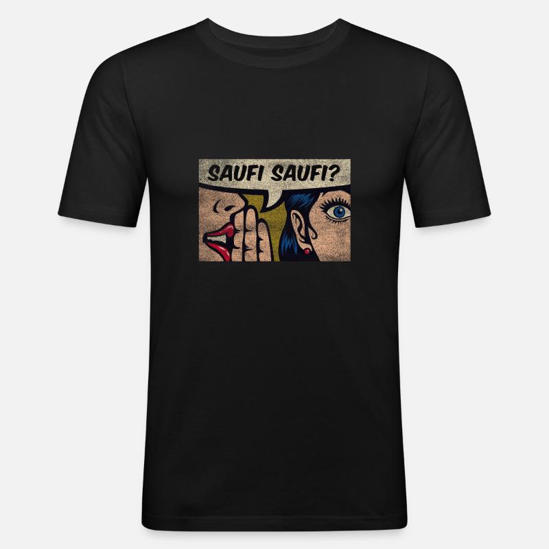 Saufī Saufī - Männer Slim Fit T-Shirt - Schwarz