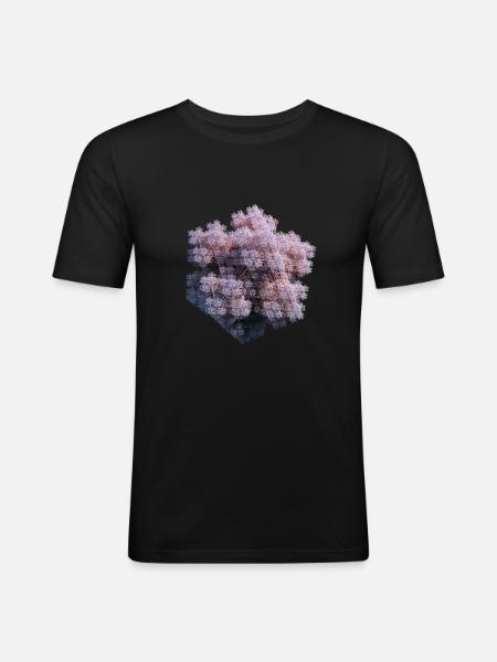 Fractales blanches - T-shirt près du corps Homme - noir