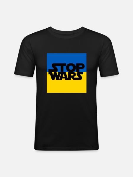 Ukraine - Männer Slim Fit T-Shirt - Schwarz
