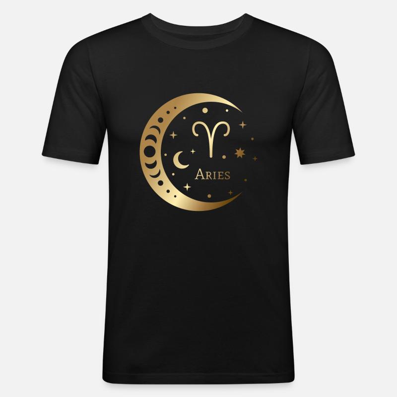 Aries - Widder - Männer Slim Fit T-Shirt - Schwarz