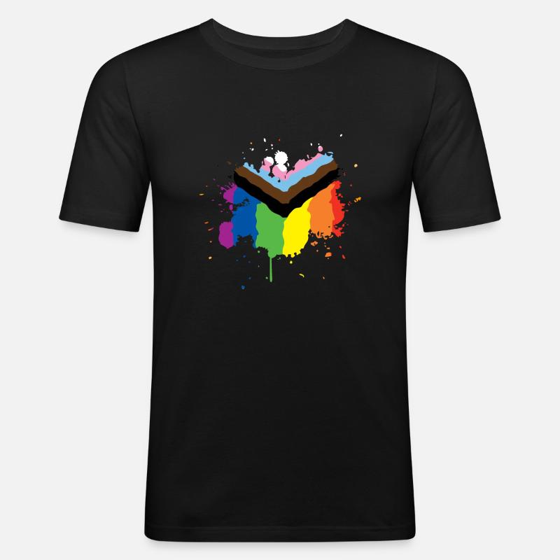 Fierté du progrès - T-shirt près du corps Homme - noir