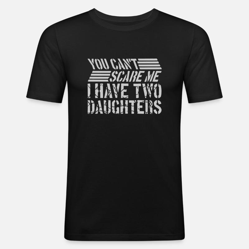 I have two daughters - Männer Slim Fit T-Shirt - Schwarz
