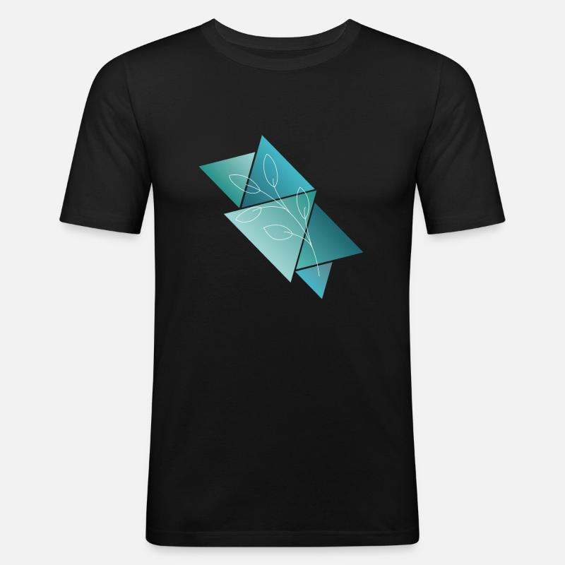 Triangleplant - Männer Slim Fit T-Shirt - Schwarz