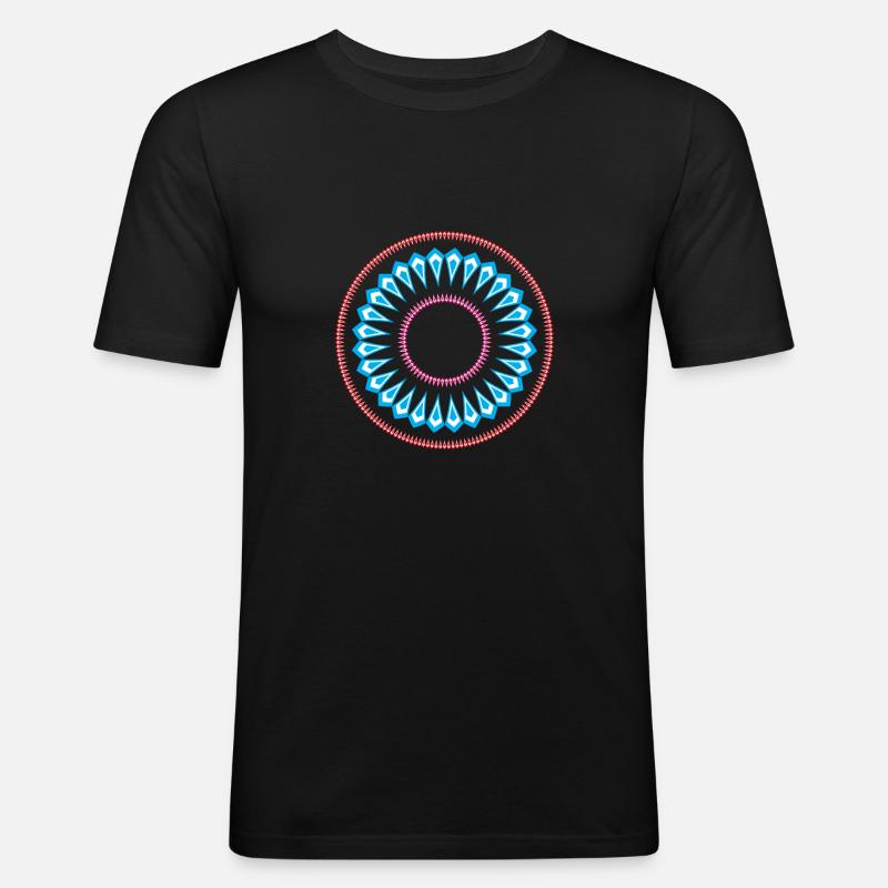 Simple mandala design pattern - Men's Slim Fit T-Shirt - black