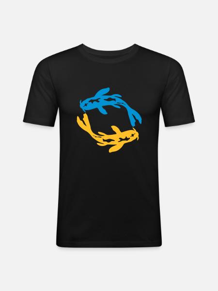 Design Nishikigoi Koi Circle - Men's Slim Fit T-Shirt - black