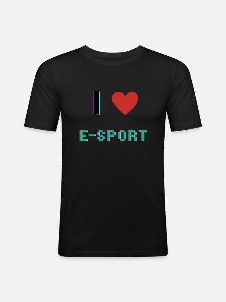 I love E-Sports - Men's Slim Fit T-Shirt - black