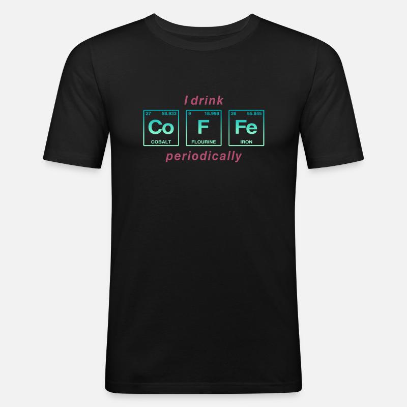 COFFEE - mit Elementen des Persiodensystems - Männer Slim Fit T-Shirt - Schwarz
