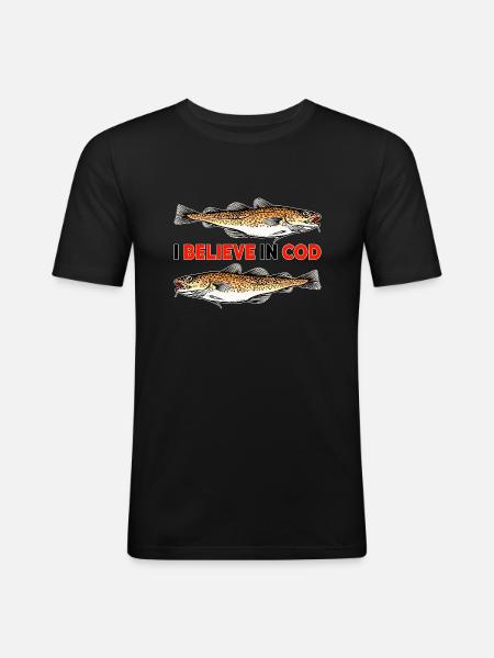 Fishing - I believe in Cod - Men's Slim Fit T-Shirt - black
