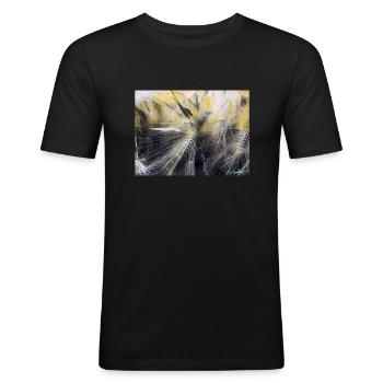 Weizen - Männer Slim Fit T-Shirt - Schwarz - Vorne - Nik (191cm)