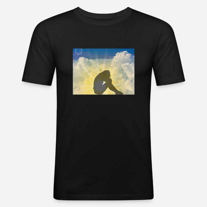 Skyscape. - Männer Slim Fit T-Shirt - Schwarz