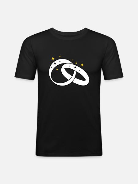 wedding rings for engagement2 - Men's Slim Fit T-Shirt - black