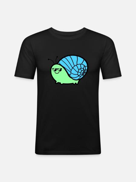 Snail Cool - Men's Slim Fit T-Shirt - black