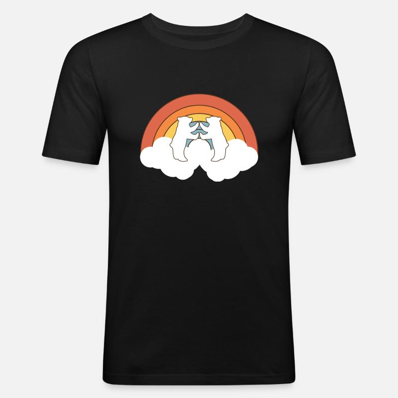 Zwei Eisbären - Männer Slim Fit T-Shirt - Schwarz