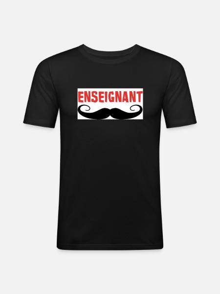 ENSEIGNANT - T-shirt près du corps Homme - noir