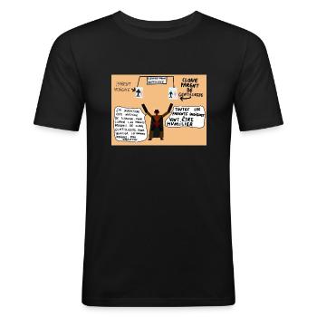 Gacheuman et sa machine a clonage de gentillesse - T-shirt près du corps Homme - noir - Devant - Nik (191cm)