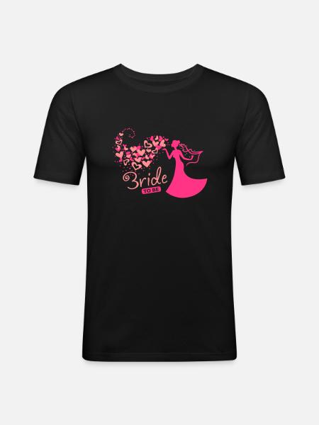 Herzwolken - Braut - Bride to be - Men's Slim Fit T-Shirt - black
