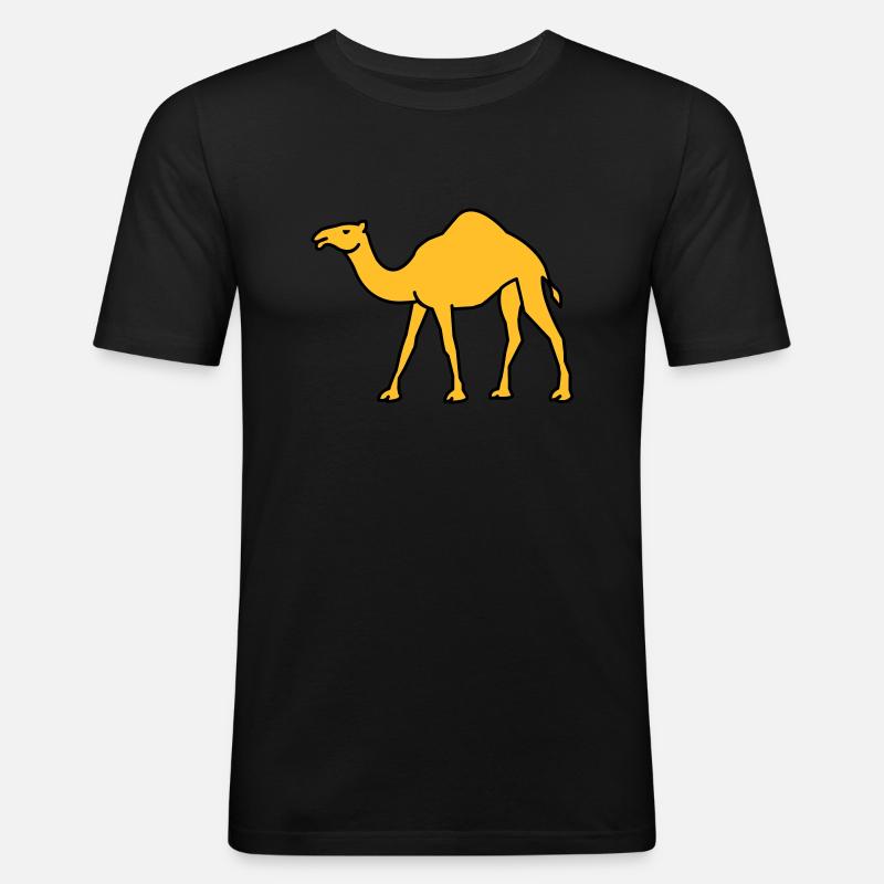 kamel_02 - Männer Slim Fit T-Shirt - Schwarz