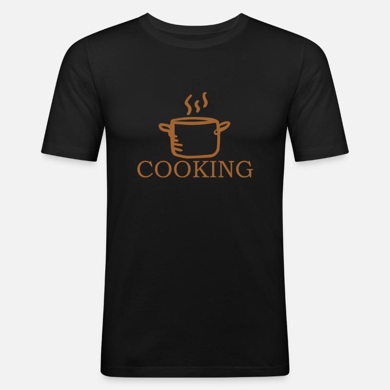 Koch kochen backen - Männer Slim Fit T-Shirt - Schwarz