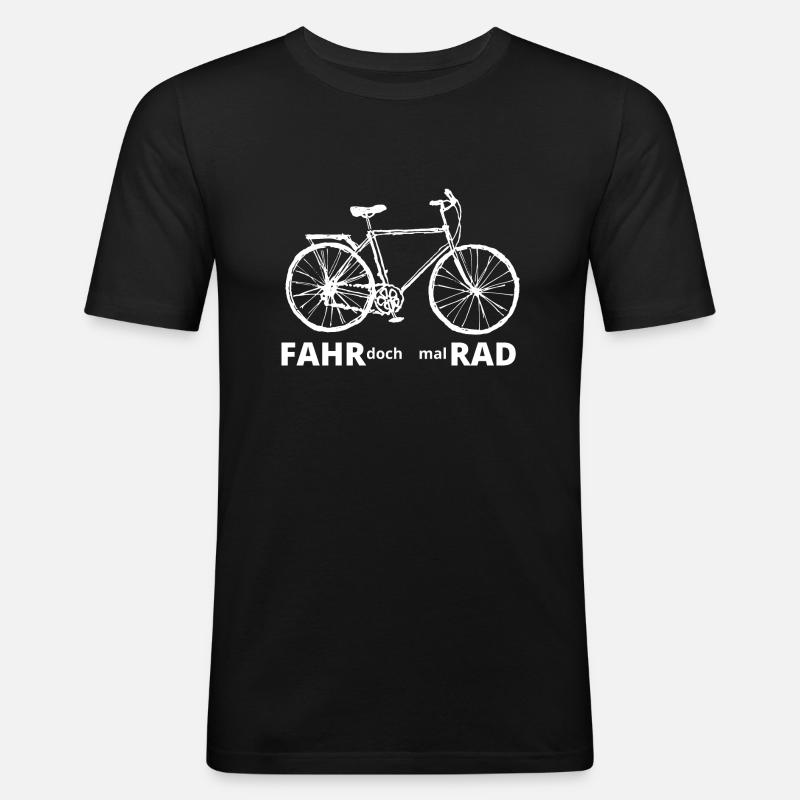 Fahr doch mal Rad - Männer Slim Fit T-Shirt - Schwarz