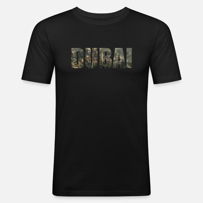 Dubai - Männer Slim Fit T-Shirt - Schwarz